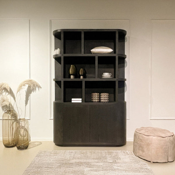 Japandi boekenkast Novero – Espresso
