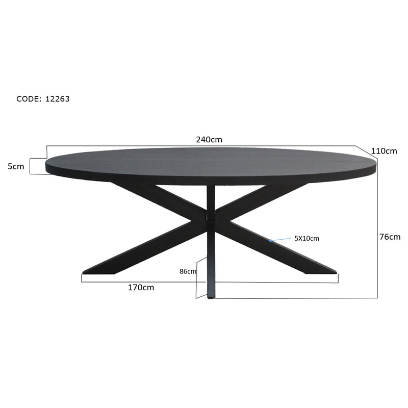 Kala ovale Spider eettafel Livingfurn