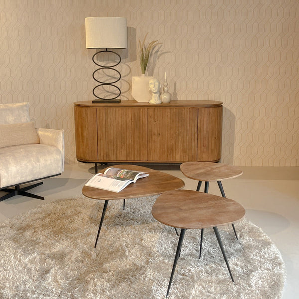Loua organische salontafel set van 3 – Naturel