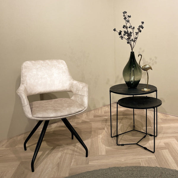 Capp draaibare eetkamerstoel – Beige velvet
