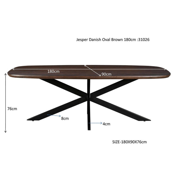 Jesper Deens ovale eettafel – Bruin