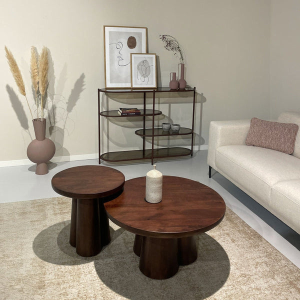Clubs ronde salontafel – Bruin