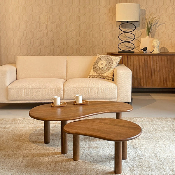 Nubi organische salontafel set van 2 – Naturel