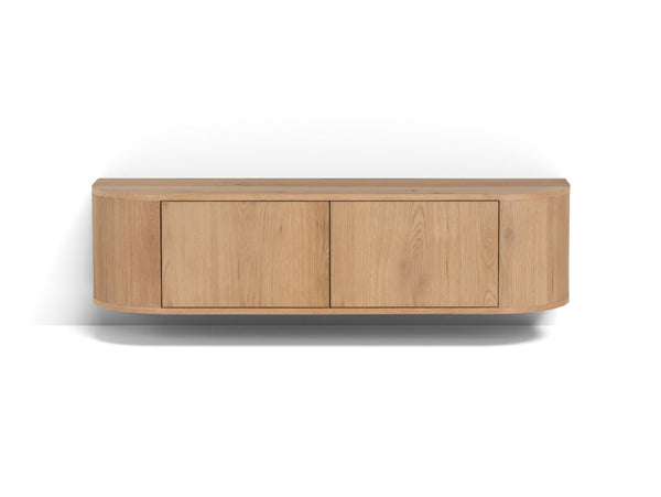 Japandi hangend TV-meubel Maku met ronde zijkanten 220cm Houtenmeubelshop