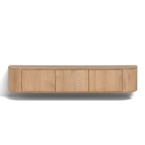 Japandi hangend TV-meubel Maku met ronde zijkanten 220cm Houtenmeubelshop