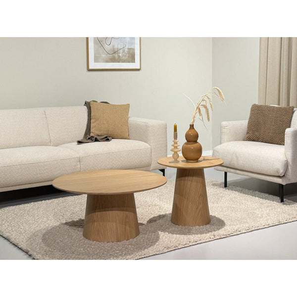 Japandi ronde salontafel Novero – Naturel