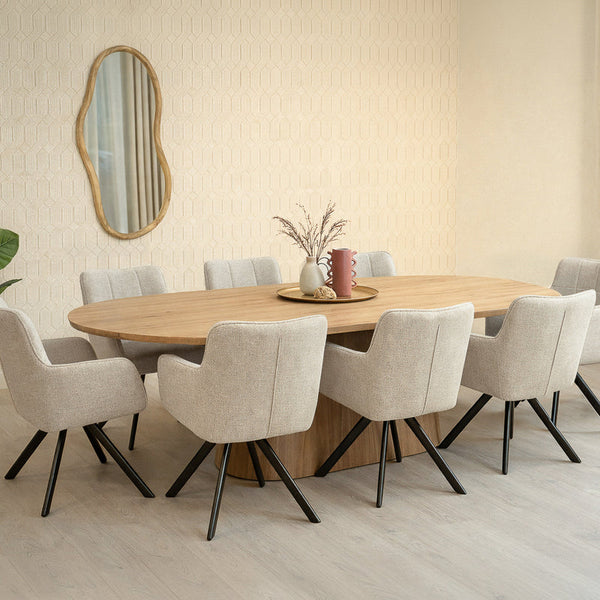 Japandi ovale eettafel Novero – Naturel