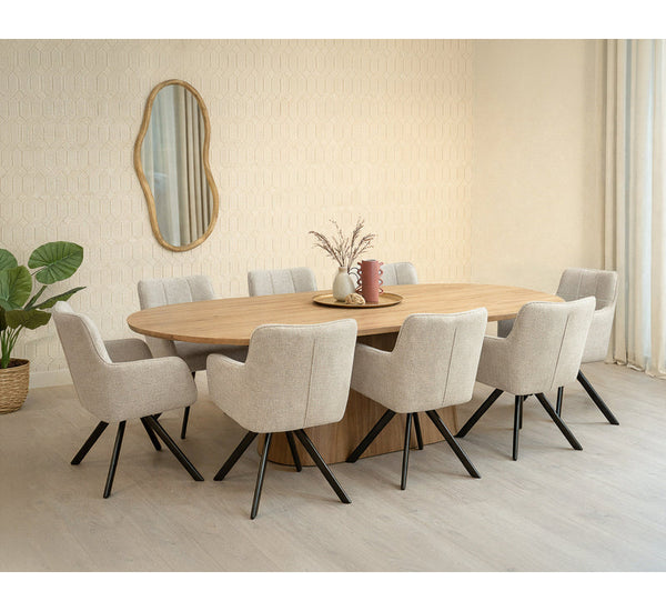 Japandi ovale eettafel Novu