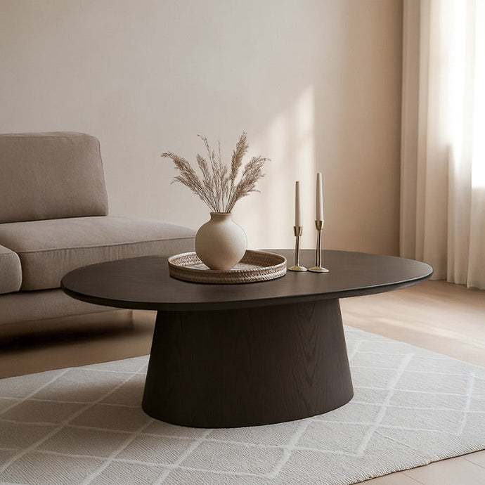 Japandi salontafel Novu met facet rand 120cm zwartbruin espresso Houtenmeubelshop