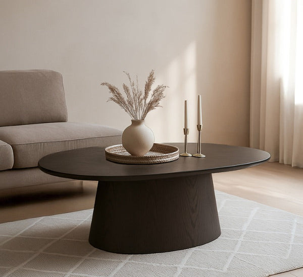 Japandi salontafel Novu met facet rand 120cm zwartbruin espresso
