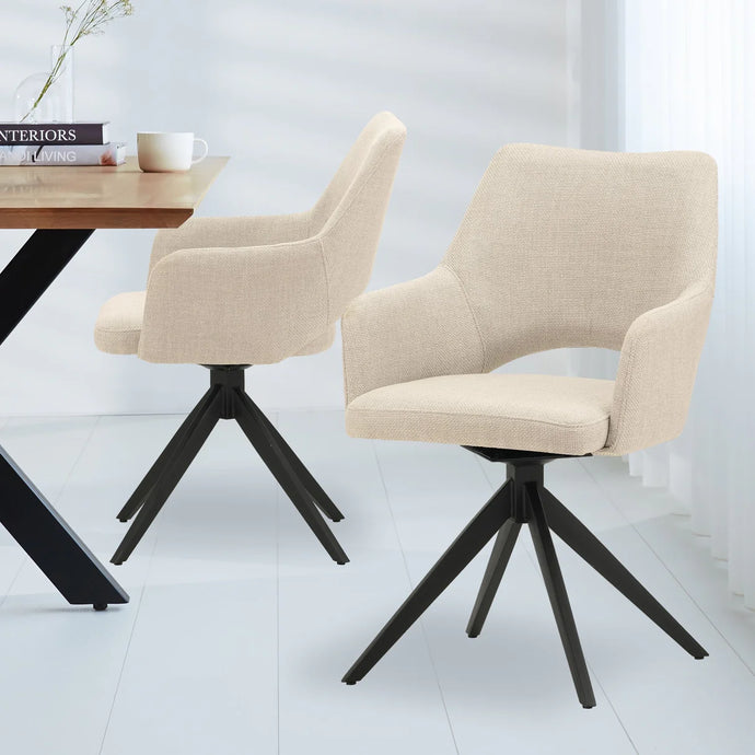 Eetkamerstoel Japandi - Beige Houtenmeubelshop
