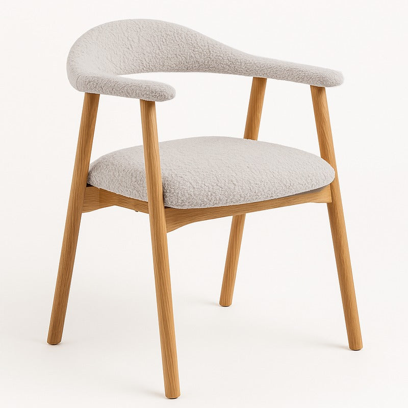 Japandi Eetkamerstoel - Eiken poot Taupe Teddy Houtenmeubelshop
