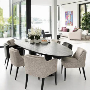 Kiezelvormige eettafel Bombay eiken Houtenmeubelshop