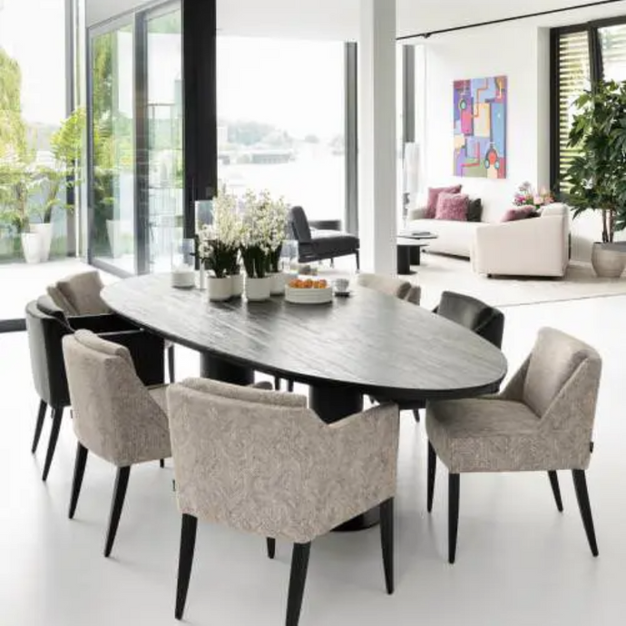 Kiezelvormige eettafel Bombay eiken Houtenmeubelshop