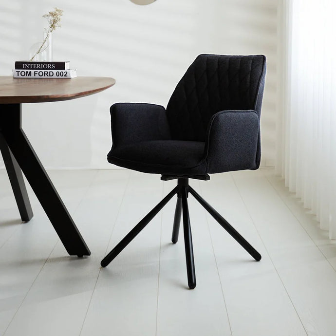 Eetkamerstoel Stockholm beige teddy stof Houtenmeubelshop
