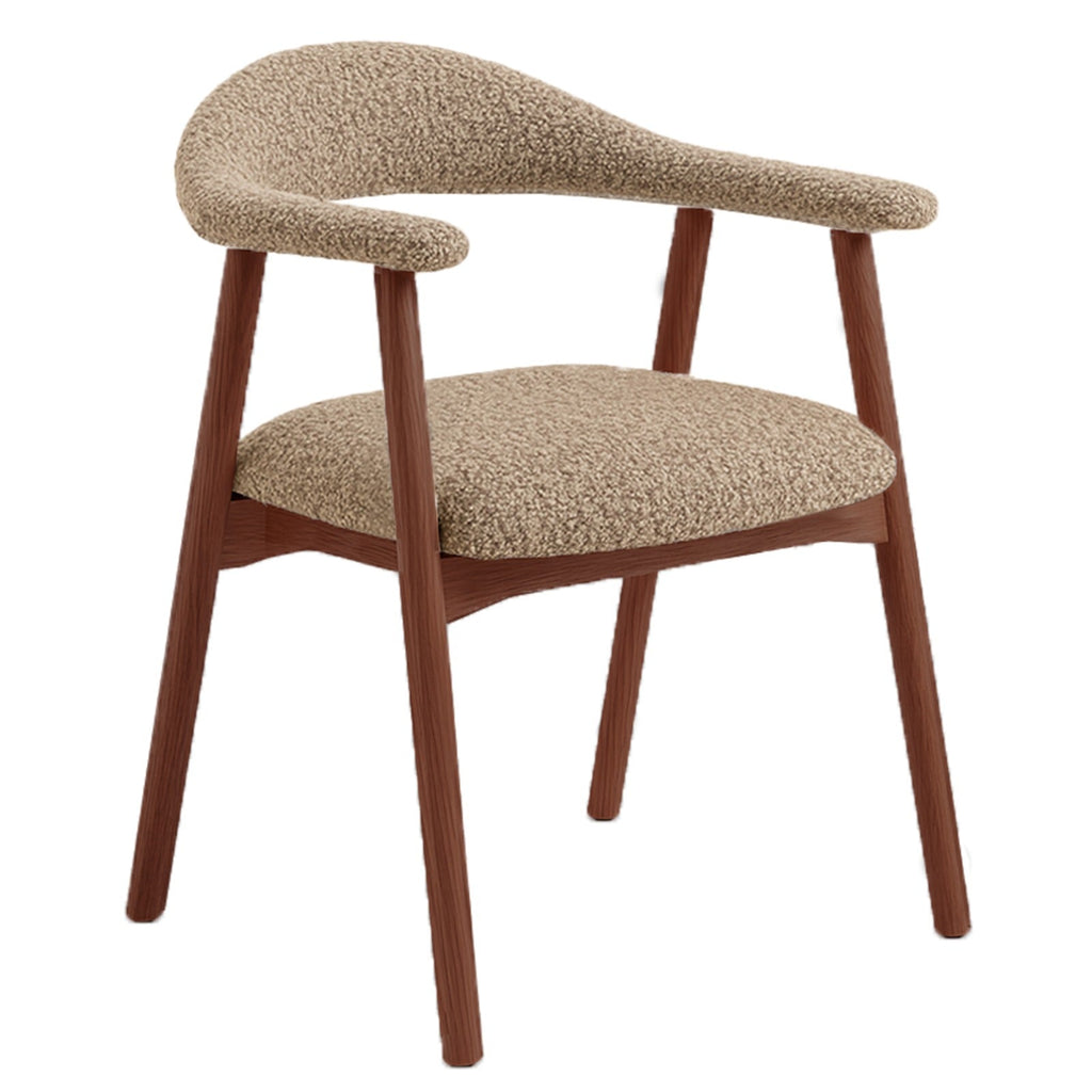 Japandi Eetkamerstoel - Eiken poot Taupe Teddy Houtenmeubelshop