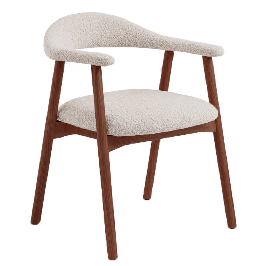 Japandi Eetkamerstoel - Eiken poot Taupe Teddy Houtenmeubelshop