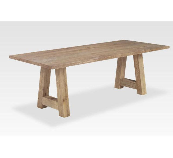 Eettafel eikenhout met houten A-poten