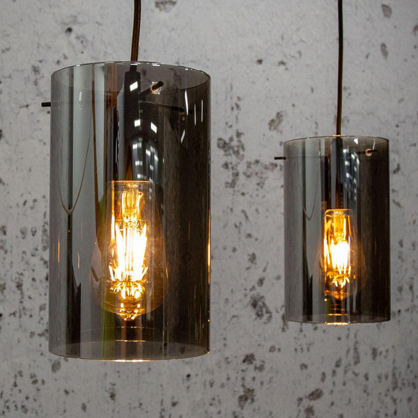 Glazen hanglamp eettafel zwart - Houtenmeubelshop