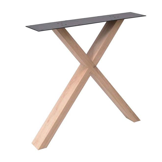 Eikenhouten X-poten eettafel set van 2 stuks Houtenmeubelshop