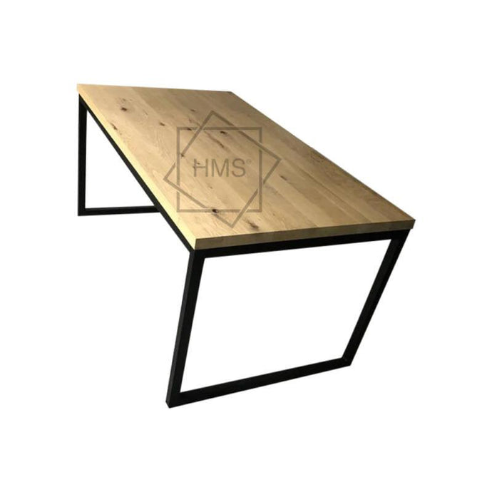 Industrieel eikenhouten bureau met stalen omlijsting  — 180x90 - Houtenmeubelshop