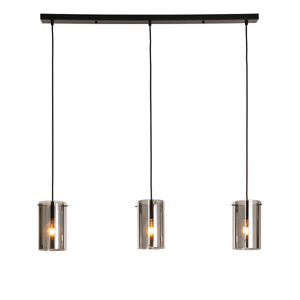 Glazen hanglamp eettafel zwart - Houtenmeubelshop