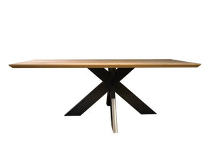 Robuuste eiken boomstamtafel — 180x90 - Houtenmeubelshop
