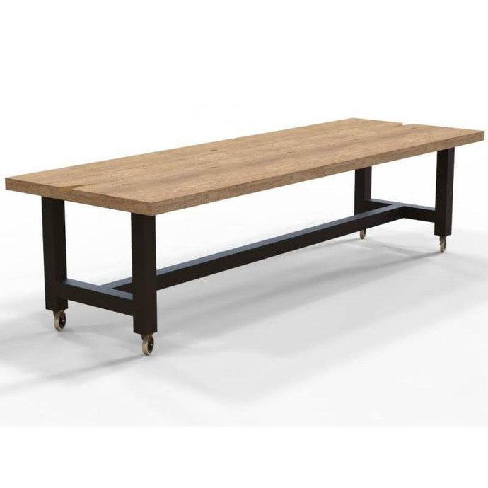 Eettafel Praag - Robuust eiken met stalen frame - Houtenmeubelshop