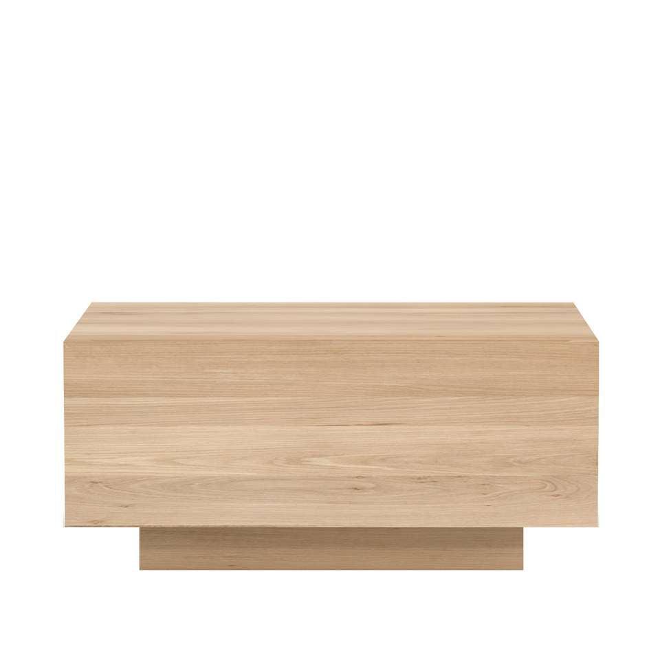 Bloksalontafel eikenhout met invallende plint Houtenmeubelshop