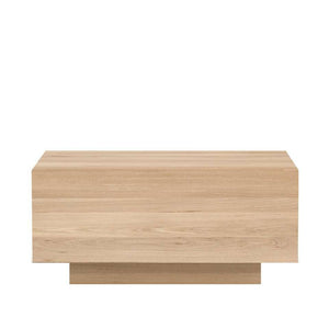 Bloksalontafel eikenhout met invallende plint Houtenmeubelshop
