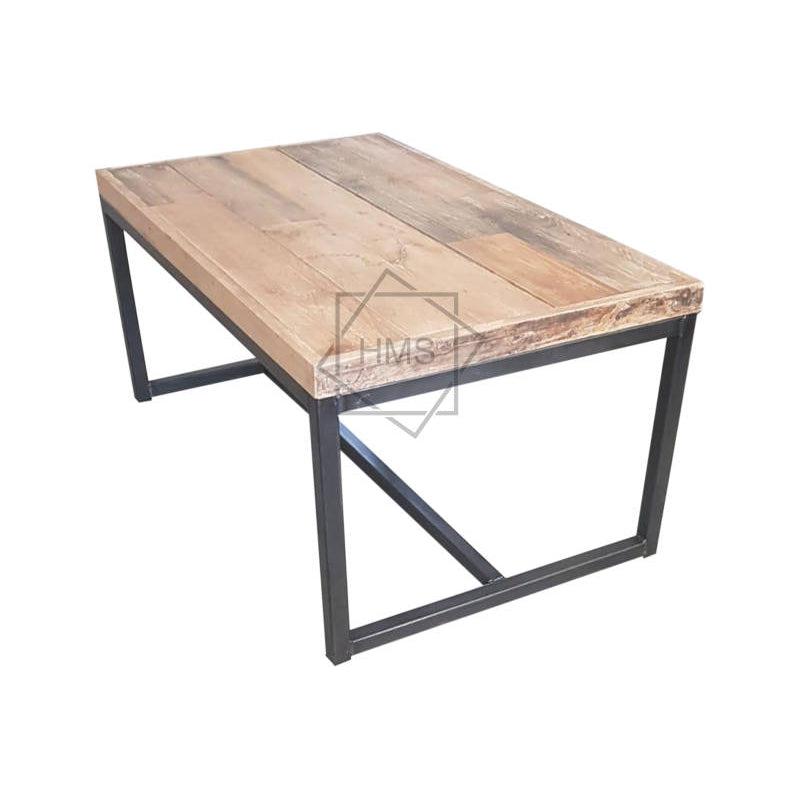 voorraad Fragiel Trouwens Industriële salontafel sloophout met stalen frame — 120x60 -  Houtenmeubelshop