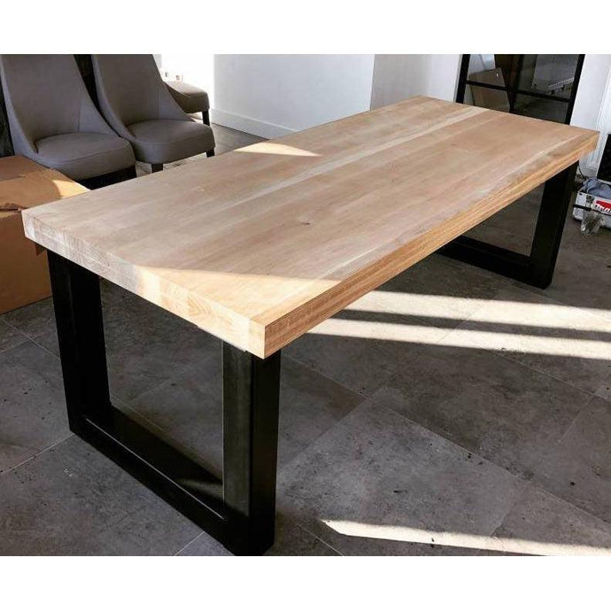 Eettafel Denmark - Robuust eiken met stalen frame Houtenmeubelshop