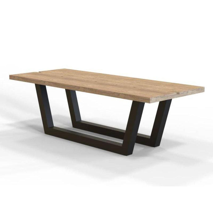 Eettafel Sweden - Robuust eiken met stalen frame - Houtenmeubelshop