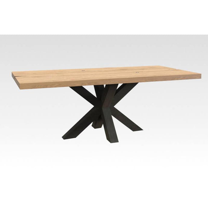Rechthoekige eettafel Stockholm - Robuust eiken met stalen frame - Houtenmeubelshop